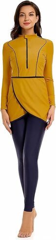 ShuoBeiter Modest Muslim Swimwear for Women Patchwork Hijab Sport Long Sleeves Swimsuit Islamic Burkinis Bathing Suit in Saudi Arabia