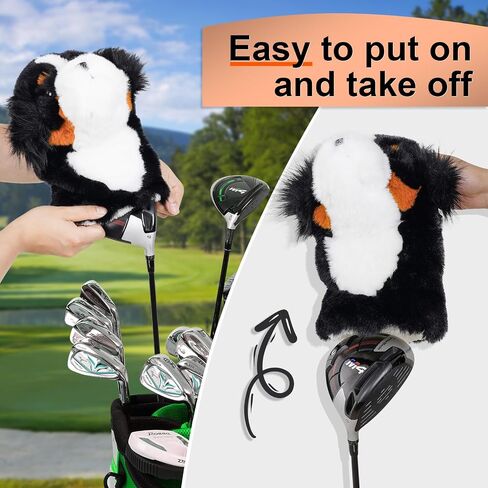 mytag Funny Golf Club Head Covers, Animal Plush Driver Headcover, Golf Headcover Fits Standard 460cc Driver Head in Saudi Arabia