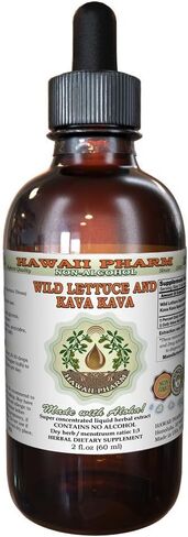 Hawaii Pharm 2-in-1! Wild Lettuce & Kava Kava Glycerite, Organic Wild Lettuce (Lactuca Virosa) & Kava Kava (Piper Methysticum) Alcohol-Free Liquid Extract, Trusted Brand, 2 oz in Saudi Arabia