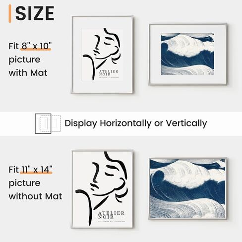 18x24 inch Metal Poster Frame - 18 x 24 Thin Aluminum Picture Frames Matted for 16x20 Photos, Artworks, Prints, Puzzle - High Definition Plexiglass - Vertical and Horizontal Display - Wall Hook Hanging Hardware Included - Gold, Set of 4 in Saudi Arabia