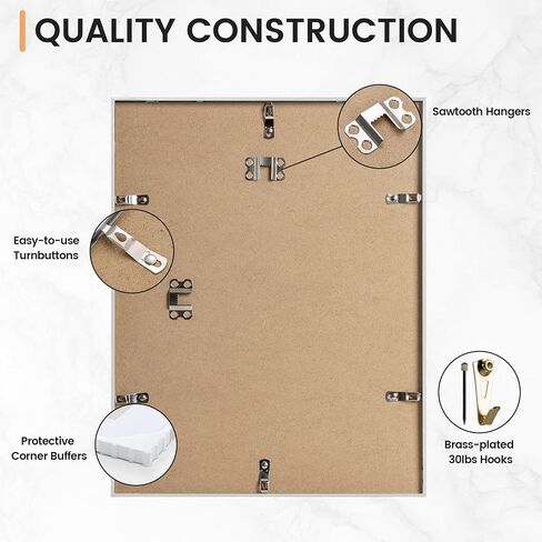 18x24 inch Metal Poster Frame - 18 x 24 Thin Aluminum Picture Frames Matted for 16x20 Photos, Artworks, Prints, Puzzle - High Definition Plexiglass - Vertical and Horizontal Display - Wall Hook Hanging Hardware Included - Gold, Set of 4 in Saudi Arabia