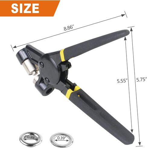 Heavy Duty Grommet Tool Kit of 1/2" 5/16" and 3/8",Multi Size Handheld Eyelet Tool Plier Rivet Press with 900 pcs Silver Grommets for Tarp Leather Fabric in Saudi Arabia