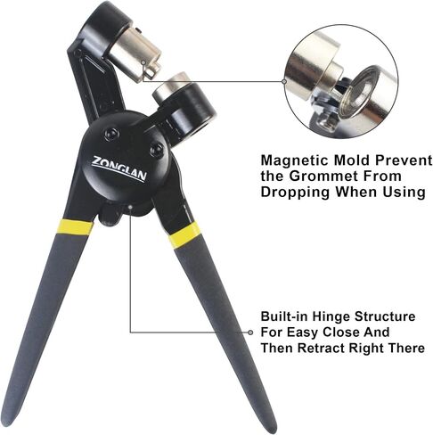 Heavy Duty Grommet Tool Kit of 1/2" 5/16" and 3/8",Multi Size Handheld Eyelet Tool Plier Rivet Press with 900 pcs Silver Grommets for Tarp Leather Fabric in Saudi Arabia