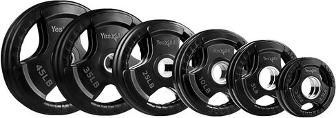 Yes4All Olympic Rubber Grip Plates for Barbell, 2-Inch Weight Plates for Weightlifting and Strength Training in Home Gym (Single, Pair and Set) in Saudi Arabia