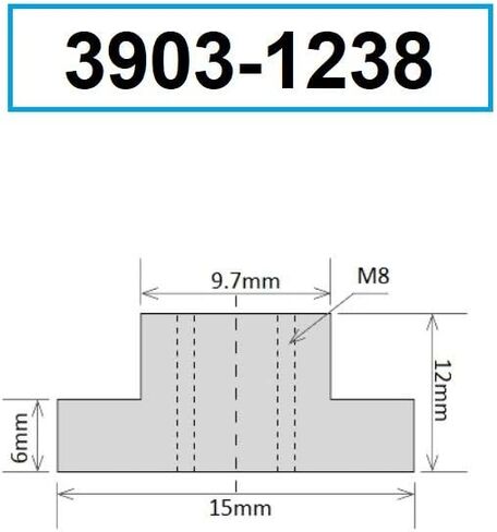 HHIP 3903-1236 Pro-Series 1040 Steel T-Slot Nut, Black Oxide, M6 Thread, 15mm Length in Saudi Arabia