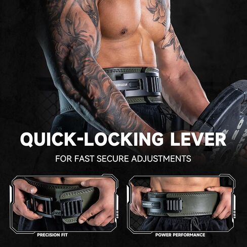 MANUEKLEAR Upgrade Lever Lifting Belt for Man and Women, 10mm Quick Locking Lever Belt Weightlifting with Adjustable Heavy Duty Buckle, Professional Weight Lifting Belt for Work Out Gym Training in Saudi Arabia
