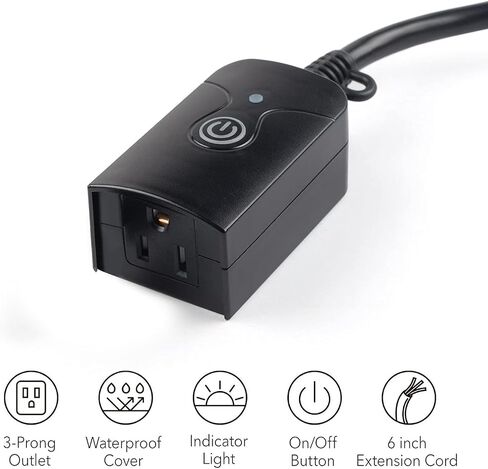 HBN Outdoor Indoor Wireless Remote Control 3-Prong Outlet Weatherproof Heavy Duty 15 A Compact 1 Remote 1 Outlet with Remote 6-inch Cord 100ft Range ETL Listed (Battery Included) in Kuwait