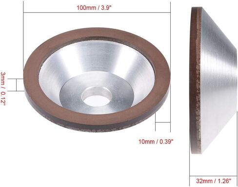 uxcell 100x32x20x10x3mm Resin Bond Cup Diamond Grinding Wheel 400 Grit for Carbide Metal in Saudi Arabia