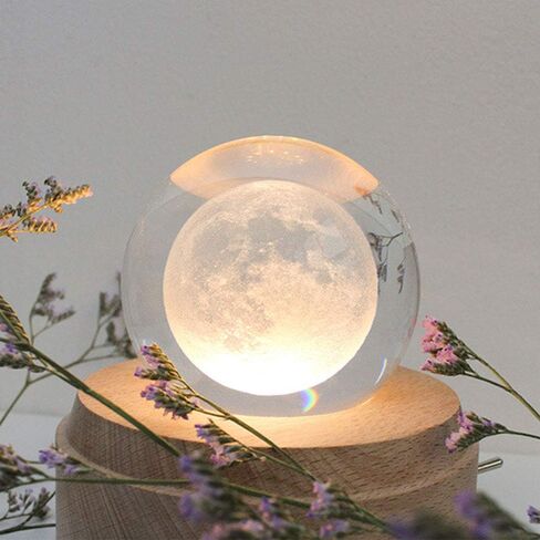 3D Crystal Ball Music Box,7-Color Luminous Rotating Musical Box with Projection LED Light and Wooden Base,Best Gift for Birthday Thanksgiving Day Valentines Day Mothers Day Christmas(Rose) in Saudi Arabia