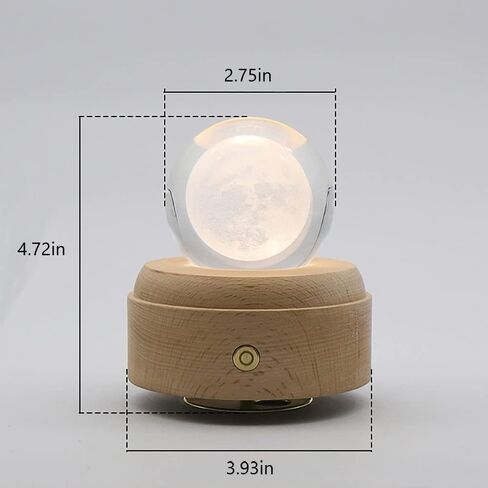 3D Crystal Ball Music Box,7-Color Luminous Rotating Musical Box with Projection LED Light and Wooden Base,Best Gift for Birthday Thanksgiving Day Valentines Day Mothers Day Christmas(Rose) in Saudi Arabia