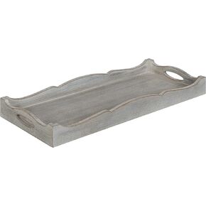 Kate and Laurel Astral Decorative Wood Tray, 10x24, Gray