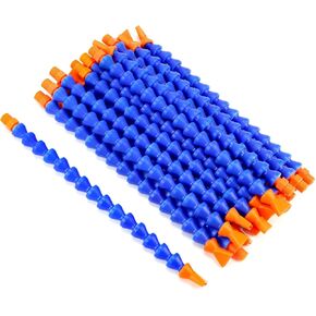 QWORK Pack of 20 Plastic 1/4 Round Nozzle for Hydraulic Machinery and Water Cooling System - Thread External Size 1/4", Total Length Approximately 30cm/11.8", Adjustable and Flexible
