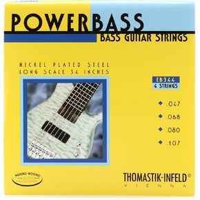 Thomastik-Infeld EB344 Bass Guitar Strings: Power Bass 4 String Magnecore Set G, D, A, E Set