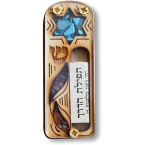 Star of David Car Mezuzah with Scroll by YourHolyLandStore