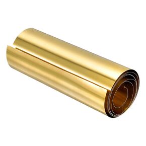 uxcell Brass Sheet Roll, 1Pcs 40" x 6" x 0.008" H62 Metal Foil Plate for Crafts, Electrical Repairs, Industry