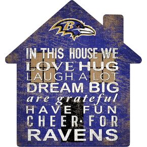 NFL Baltimore Ravens Unisex Baltimore Ravens House Sign, Team Color, 12 inch