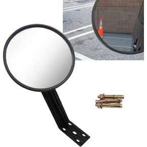 8 Inch Convex Mirror Outdoor with Adjustable Wall Fixing Bracket,Driveway Mirror,Blindspot Traffic Mirror for Driveway Garage Park Outdoor Wide Angle View Curved Security Blind Spot Mirrors
