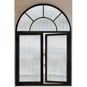 Privacy Film for Glass Windows, 3D Decorative Reeded Glass Window Film, Frosted Window Privacy Film Vinyl, Heat Blocking for Bathroom Office Door, Umber, 17.5x78.7 in
