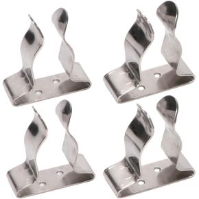 4 Pieces Boat Hook Holder Stainless Steel Spring Clamp Boat Oar Holders Marine Spring Clip Silver Bracket Clip