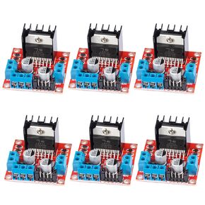 L298N Motor Driver Dual H Bridge Chip DC Controller Stepper Board Module for Arduino Smart Car Power UNO MEGA R3 Mega2560 (Pack of 6pcs)