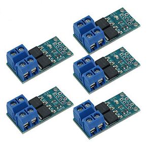 5PCS DEVMO DC 5V-36V 15A(Max 30A) 400W Dual High-Power MOSFET Trigger Switch Drive Module 0-20KHz PWM Adjustment Electronic Switch Control Board Motor Speed Control Lamp Brightness Control