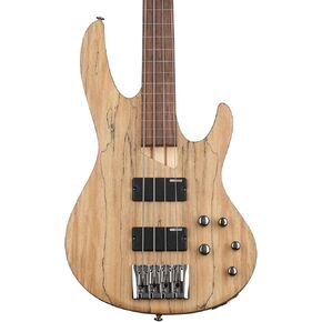 ESP LTD B-205SM Spalted Maple Five-String Bass Guitar, Natural Satin