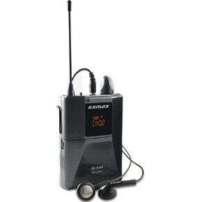 جهاز استقبال EXMAX EX-938R لجهاز الإرسال EX-938 UHF نظام الدليل السياحي اللاسلكي معدات الترجمة الفورية - جولة إرشادية تفسير قاعة المحكمة - جهاز الاستقبال فقط (يعمل مع EX-938T)