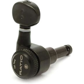 PRL-8731-B0 : RATIO LOCKING TUNED MACHINE HEADS - ELECTRIC 6 IN LINE CLASSIC BLACK 2 PIN