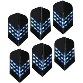 6 Pack Slim Dart Flights - PET Dart Accessories, Apply to Darts Game/Party/Entertainment (Black Blue)