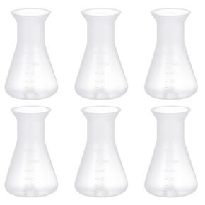 6pcs Plastic Flask Flask Laboratory Equipment Conical Flask Professional Erlenmeyer Flask Experiment Flask Laboratory Flask Experiment Supply Flask for Experiment