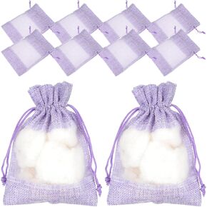 Alipis 10pcs Lavender Sachets Bags: Empty Lavender Sachet Bags with Drawstring Beam Port Mesh Bag Burlap Bags with Drawstring in Saudi Arabia