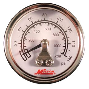 Milton Mini High Pressure Dial Gauge, Brass, 1/8" NPT (1189)
