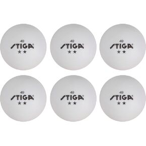 STIGA 6 Pack 2-Star Ping Pong Balls - ITTF Regulation Size & Weight - ABS Materials - Perfect for Family Play