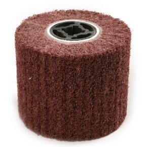 Flap Burnishing Wheel - Atoplee 120x100mm 80 Grit Non-Woven Abrasive Polishing Flap Burnishing Wheel for Wire Drawing Metal Iron Aluminum Polishing