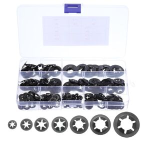 uxcell 320pcs Internal Tooth Star Lock Washers Set M3 M4 M5 M6 M8 M10 M12 Quick Speed Locking Washers, 65Mn Steel Starlock Push Nuts