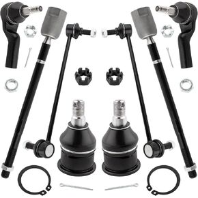 8PC Front Stabilizer Bar Link Lower Ball Joint Outer Inner Tie Rod End for Lincoln Continental 1995-2002 Steering Tie Rod End Ball Joint and Sway Bar End Link Kit EV318 ES3307 K8687 K8734 K8735