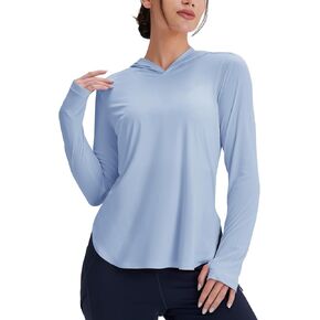 Women's UV Sun Protection Shirts with Hoodie UPF 50+ Long Sleeve Lightweight SPF Clothing for Hiking Fishing