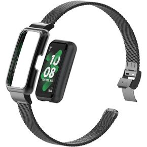 HOPMC Stainless Steel Adjustable Replacement Band Compatible with Huawei Band 7/8 Metal Strap