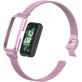 سوار بديل قابل للتعديل من الفولاذ المقاوم للصدأ من HOPMC متوافق مع حزام Huawei Band 7/8 المعدني