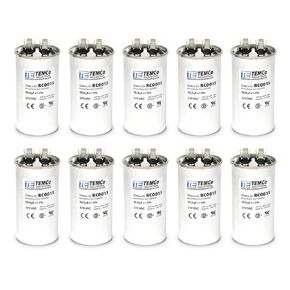 TEMCo 5 uf/MFD 370 VAC Volts Round Run Capacitor 50/60 Hz AC Electric - Lot -5 (Optional uf/MFD, Voltage and Lot Quantities Available)