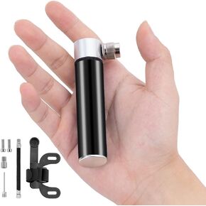 Portable Mini Bicycle Pump, Aluminium Bicycle Air Pump, Easy Inflatable, Ball Basketball Pump, 120 PSI High Pressure Air Pump, Road Pump for Road Bike, Mountain Bikes and Balls