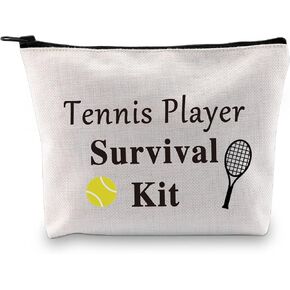 PXTIDY Tennis Player Survival Kit Tennis Makeup Bag Tennis Gift Tennis Players Cosmetic Bag Zipper Organization Pouch Tennis Gift (Tennis)