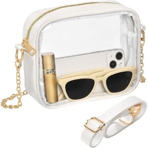 FANGSUN Clear Crossbody Bag Stadium Approved, Clear Purse for Women, Small Clear Stadium Bag for Events, Concert, Sport