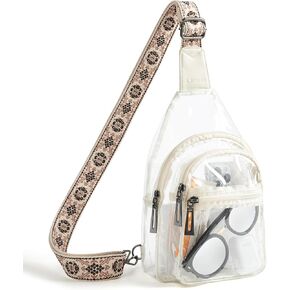 Clear Bag for Stadium Events Clear Purse Sling Bag for Women Men Crossbody Bag Fanny Packs Concerts Festival Sports