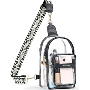Clear Sling Bag Stadium Approved,for Women,Crossbody Bag with Adjustable Strap for Concert, Festival,Sporting Even
