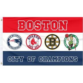 Boston City of Champions Sport Teams Flag 3X5ft Outdoor Indoor Banner with Grommetsr for Garage Man Cave Wall in Saudi Arabia