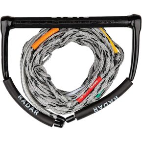 Radar Kneeboard/Freeride Waterski Rope , 14 in. Diam. Grip Handle w/ 5-Sec. Mainline, Black