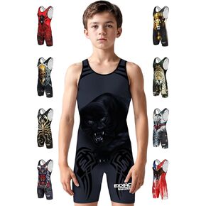 Exxact Sports Sublimated Adult & Youth Wrestling Singlet - Premium Powerlifting Singlet for Men & Boys, Unisex Singlets