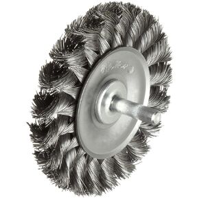 Weiler 17682 3-1/4" Stem-Mounted Knot Wire Wheel, .020" Steel Fill, 1/4" Stem, Made in The USA (Pack of 5)