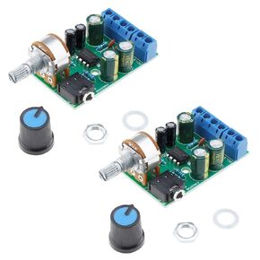 2Pcs DC1.8-12V TDA2822M Dual Channel Mini Amplifier Board Stereo Audio Amplifier Board 3.5 mm AUX Audio Amp Board Module